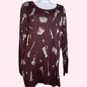 Disney x Hocus Pocus x  Torrid burgundy and grey sweater